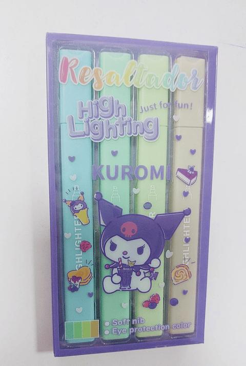 SET DESTACADOR KUROMI CAJITA 4UNDS