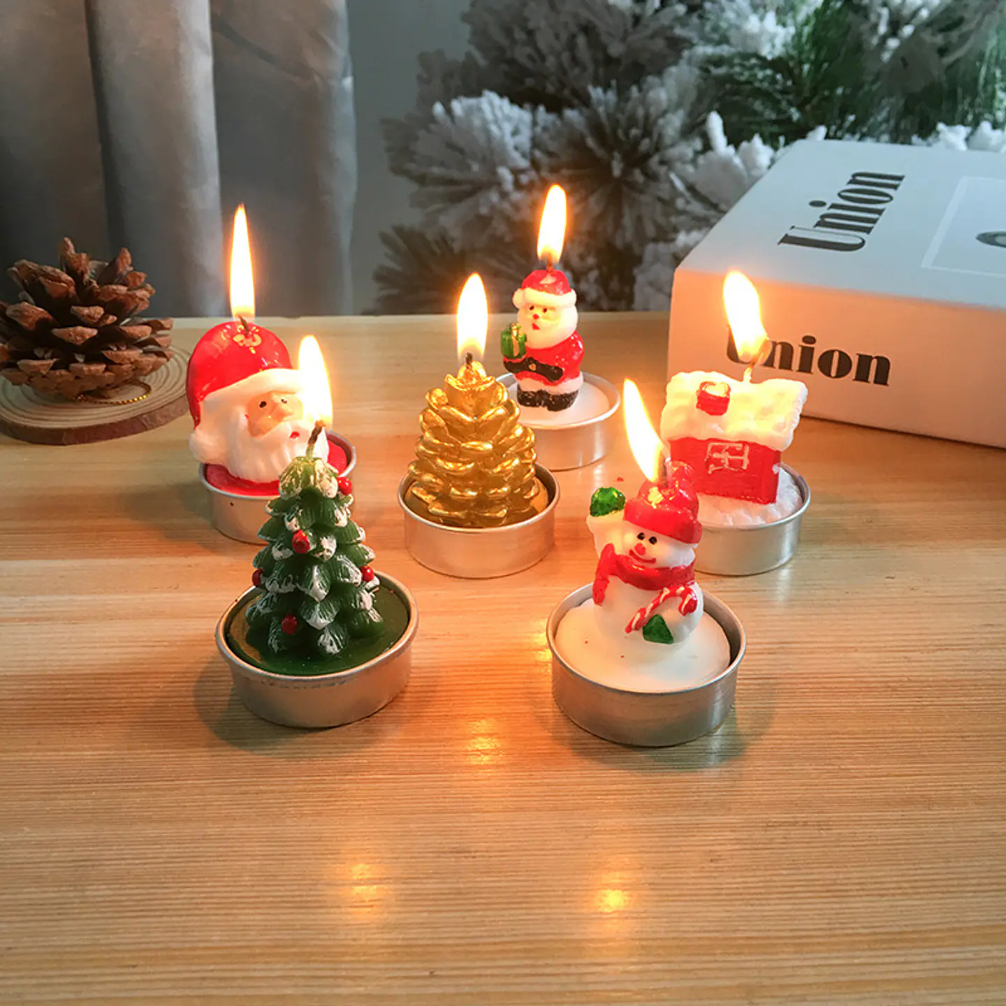 VELAS DECORATIVAS NAVIDAD CAJITA 3PZS 1