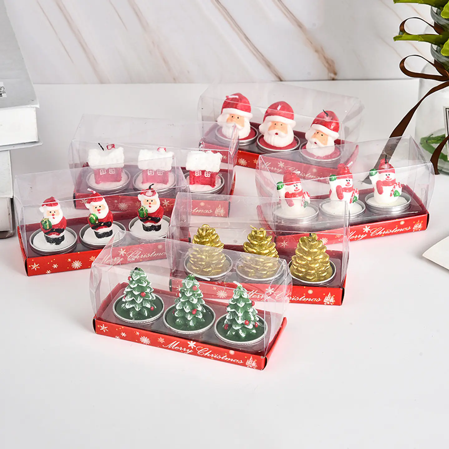 VELAS DECORATIVAS NAVIDAD CAJITA 3PZS 2