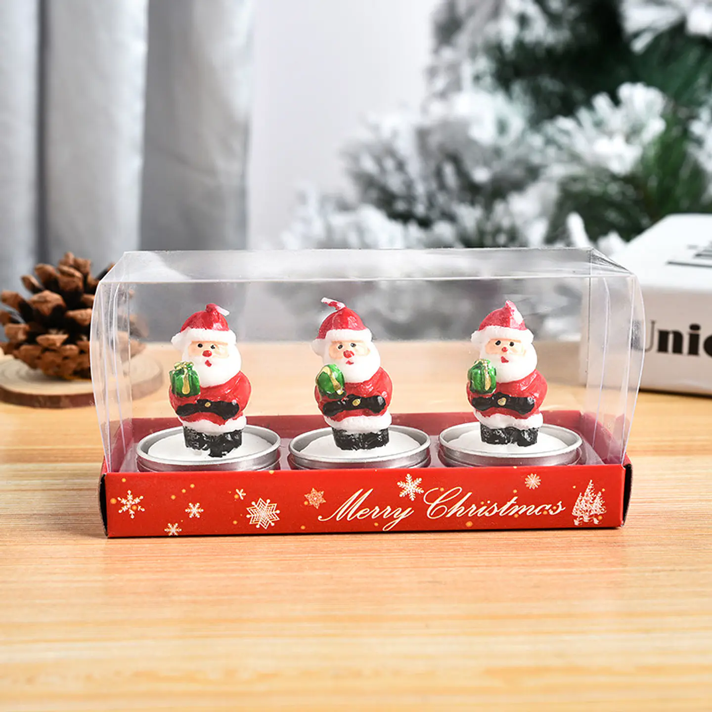 VELAS DECORATIVAS NAVIDAD CAJITA 3PZS 3