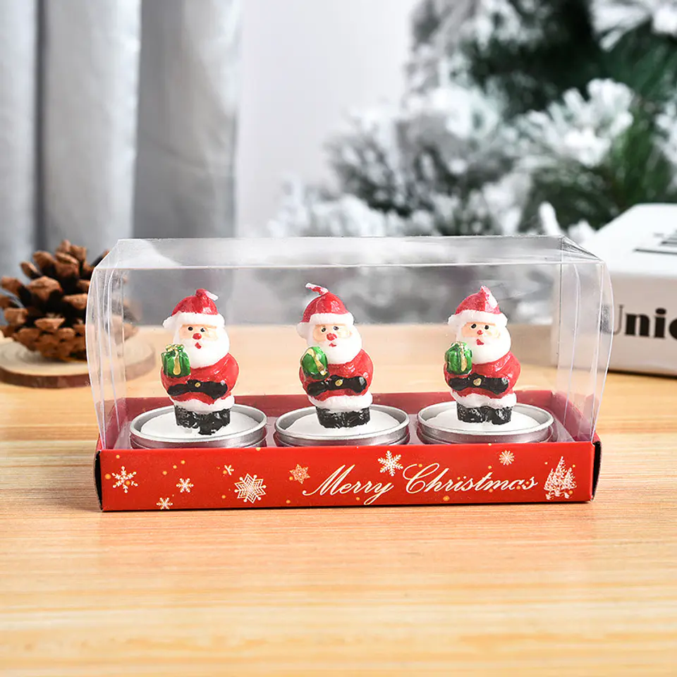 VELAS DECORATIVAS NAVIDAD CAJITA 3PZS 3