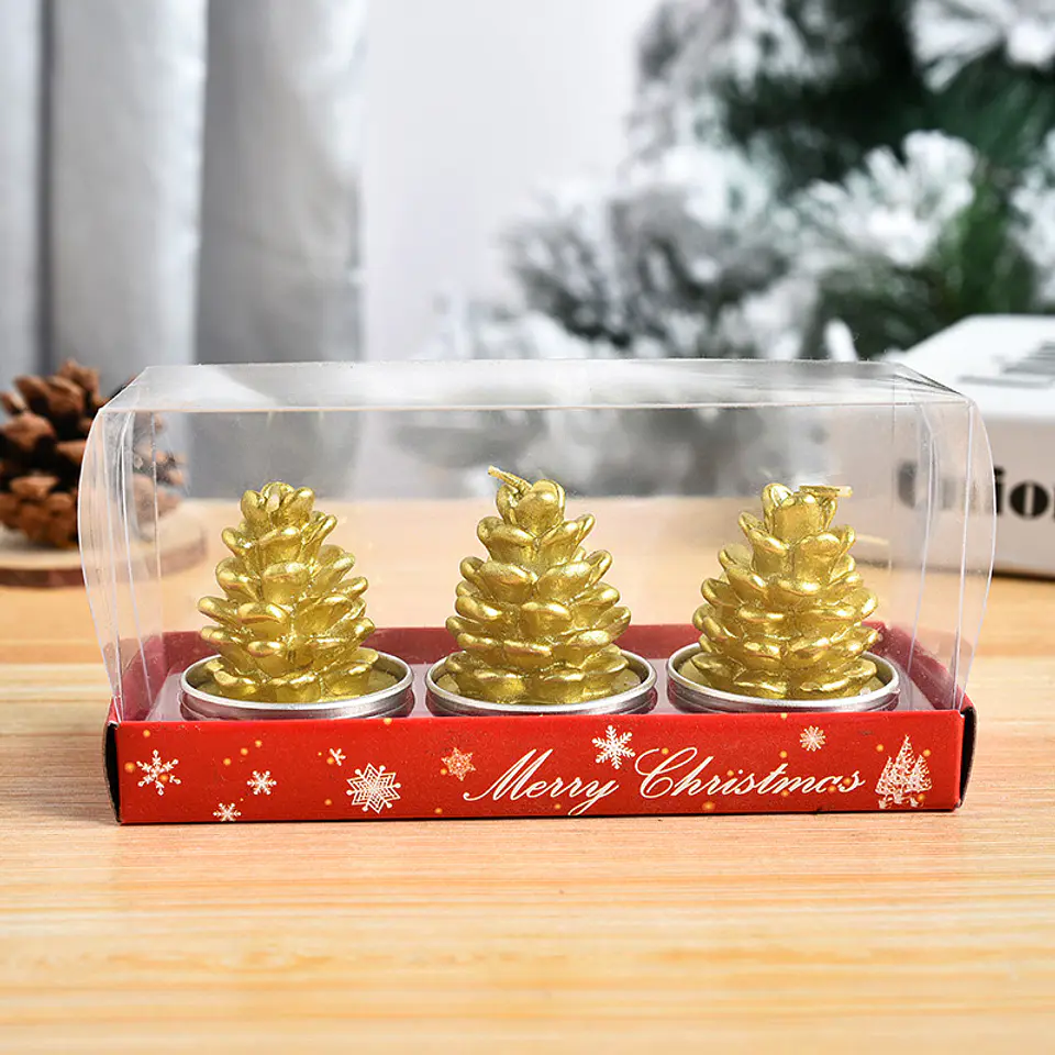 VELAS DECORATIVAS NAVIDAD CAJITA 3PZS 4