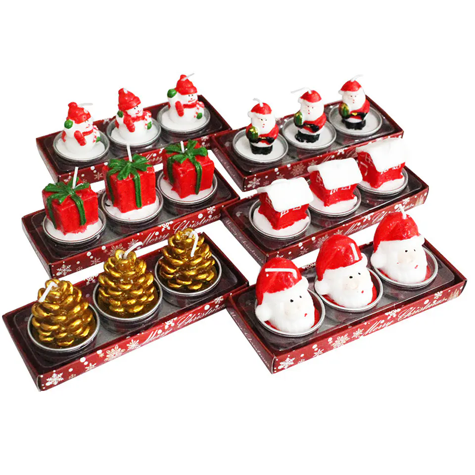 VELAS DECORATIVAS NAVIDAD CAJITA 3PZS 5