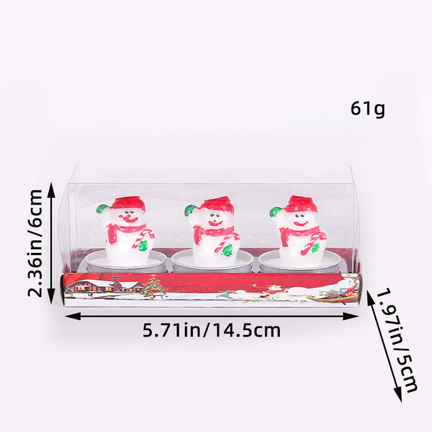 VELAS DECORATIVAS NAVIDAD CAJITA 3PZS 6