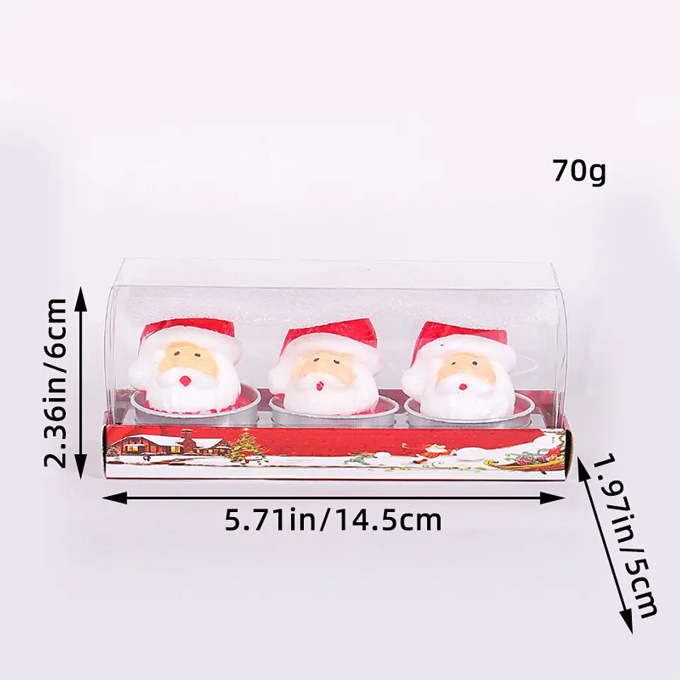 VELAS DECORATIVAS NAVIDAD CAJITA 3PZS 8