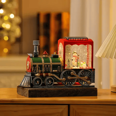 TREN MUSICAL NAVIDEÑO LED CON NIEVE FLOTANTE