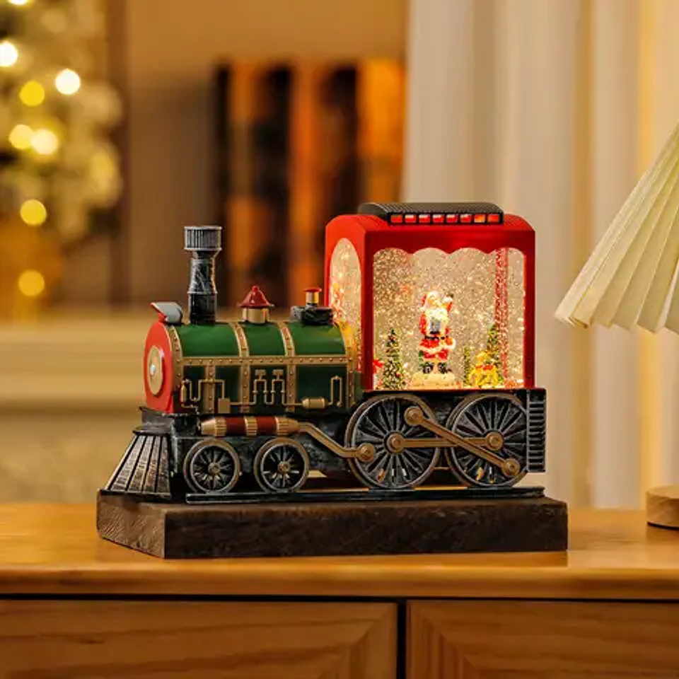 TREN MUSICAL NAVIDEÑO LED CON NIEVE FLOTANTE 3