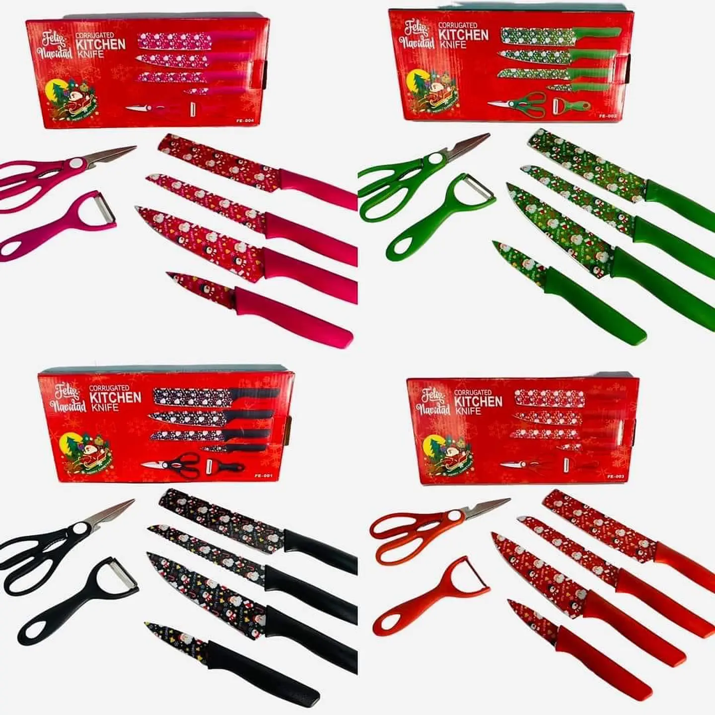 SET DE CUCHILLOS NAVIDEÑOS 6PZS GRANDE 9