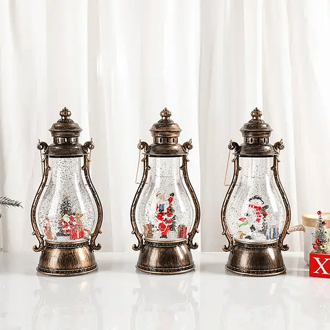 LAMPARA NAVIDEÑA MUSICAL DECORATIVA LED CON NIEVE FLOTANTE