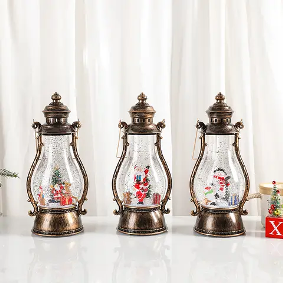 LAMPARA NAVIDEÑA MUSICAL DECORATIVA LED CON NIEVE FLOTANTE 2