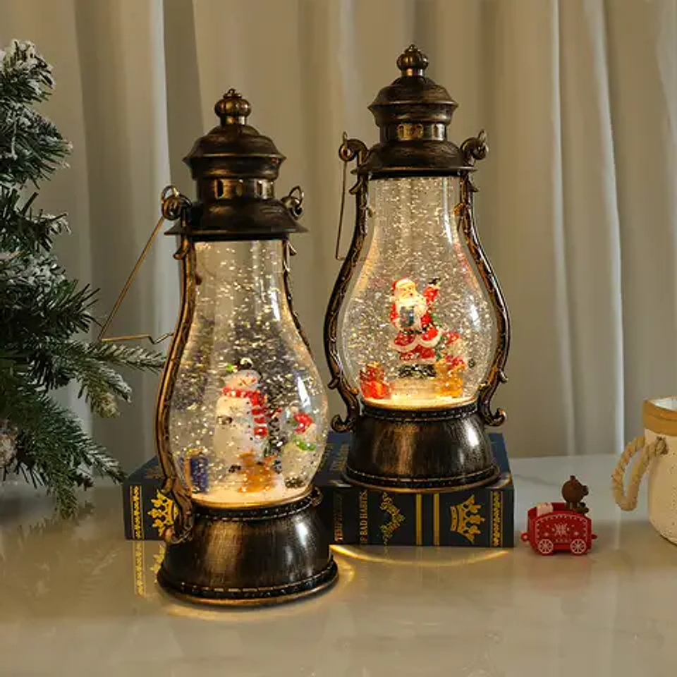 LAMPARA NAVIDEÑA MUSICAL DECORATIVA LED CON NIEVE FLOTANTE 3