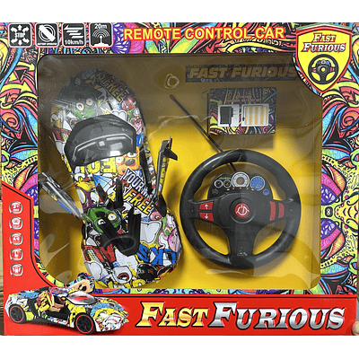 AUTO GRANDE COLORES CON VOLANTE CONTROL FAST FURIOUS