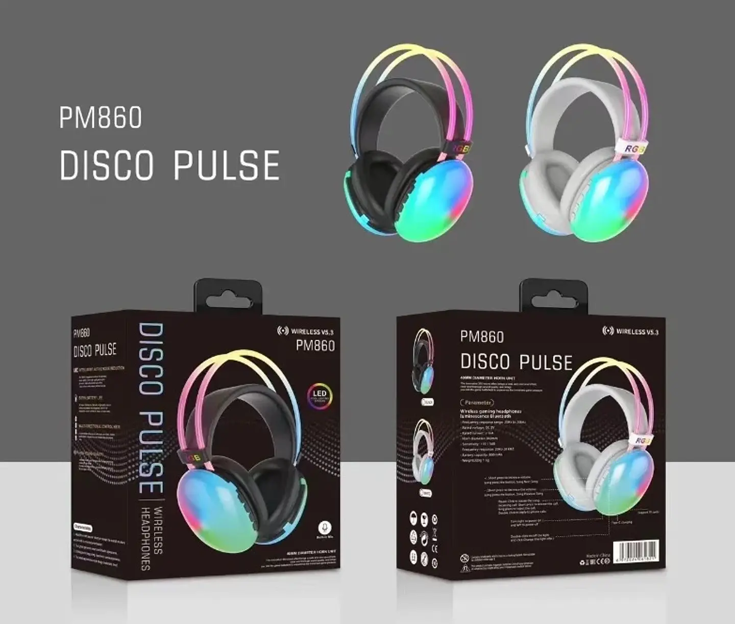 AUDÍFONO LED MULTICOLOR PM860 1