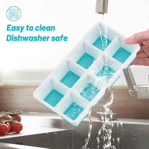 BANDEJA PARA HIELO 8 ESPACIOS CON FONDO SILICONA 