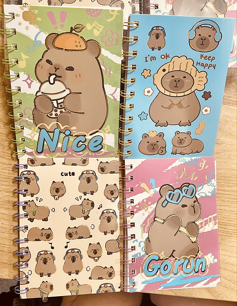 LIBRETA CAPYBARA ANILLADO 14.5CMx10.5CM