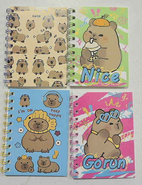 LIBRETA CAPYBARA ANILLADO 14.5CMx10.5CM