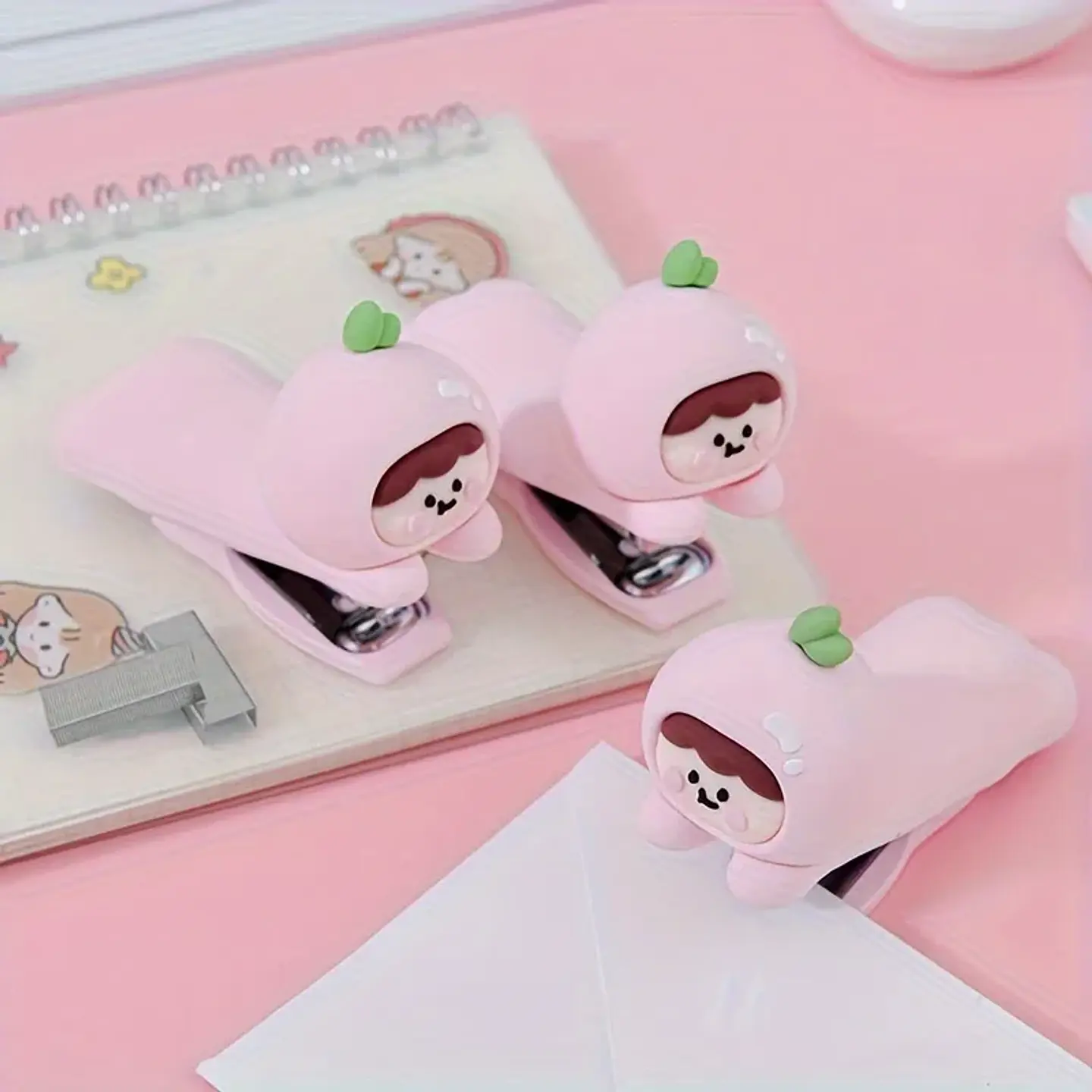 CORCHETERO MINI ROSA MELOCOTÓN KAWAI 750grapas 2