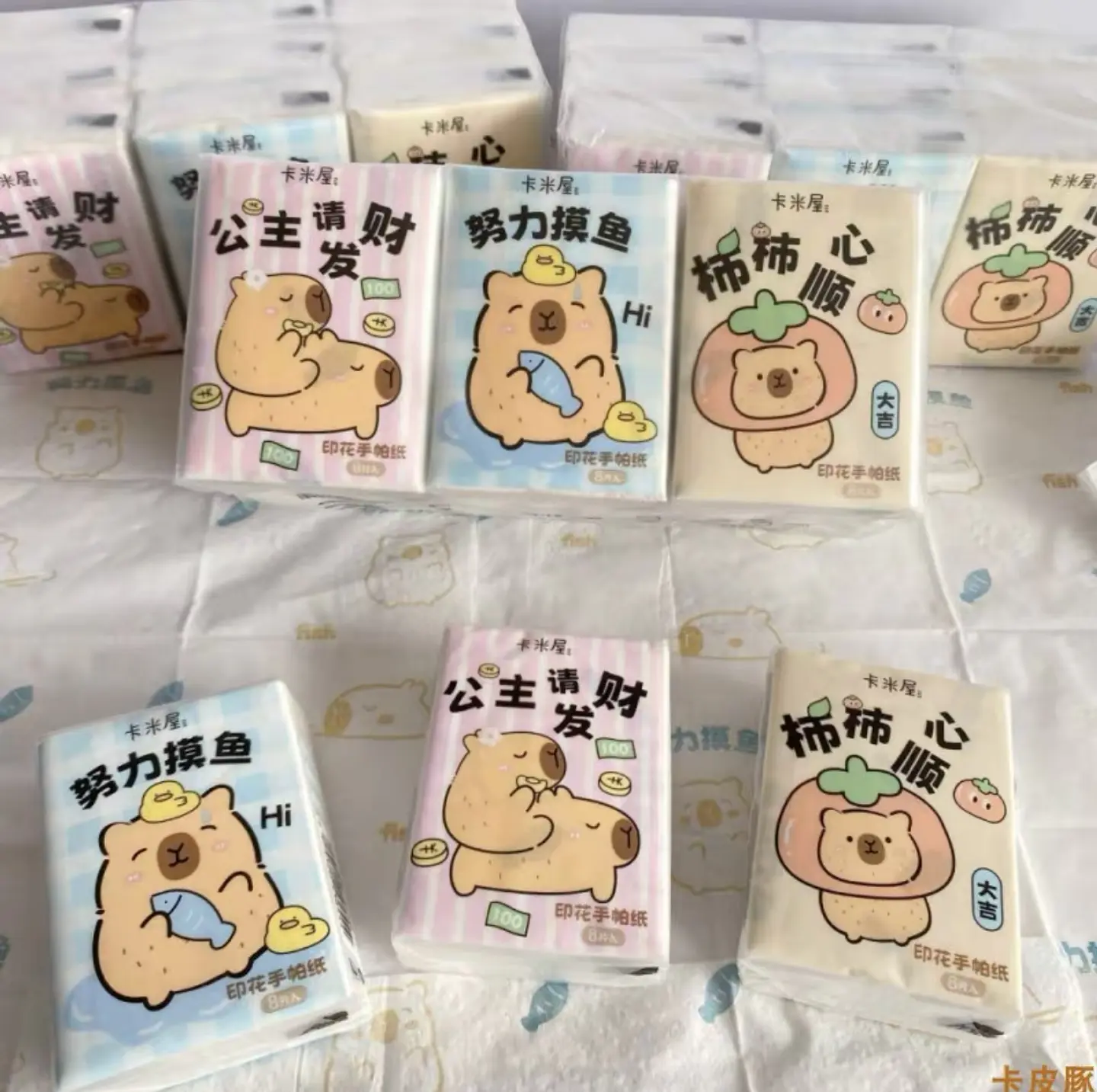 PAQUETE DE 9 PAÑUELO CAPYBARA CON DISEÑO  2