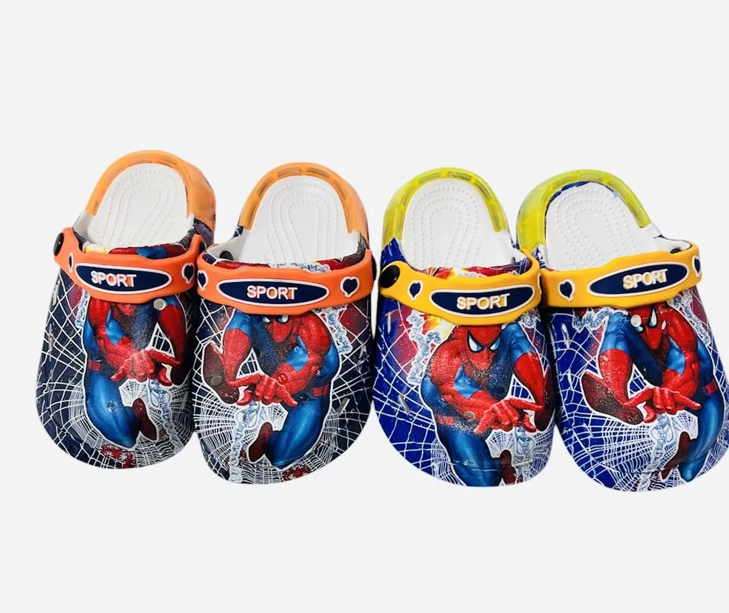 CHALA TIPO CROCS DISEÑO SPIDERMAN CON LUCES  1