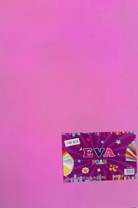 GOMA EVA ROSADO 60x40CM PAQUETE DE 10 PLIEGOS 