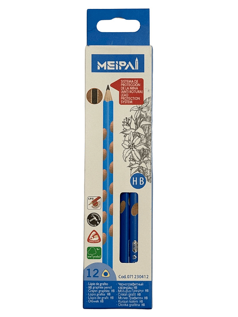 LÁPIZ GRAFITO TRIANGULAR MEIPAL CAJITA 12UNDS