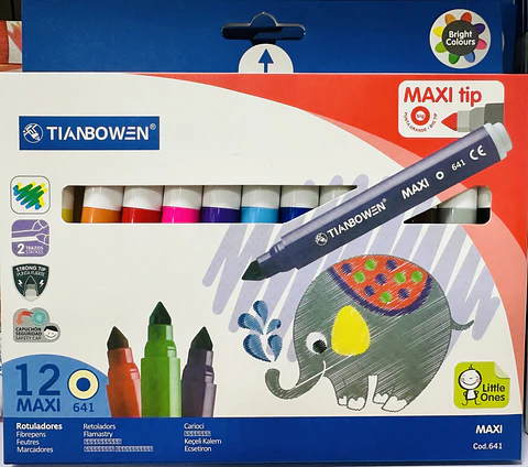 MARCADORES PUNTA CÓNICA JUMBO CAJITA 12UNDS