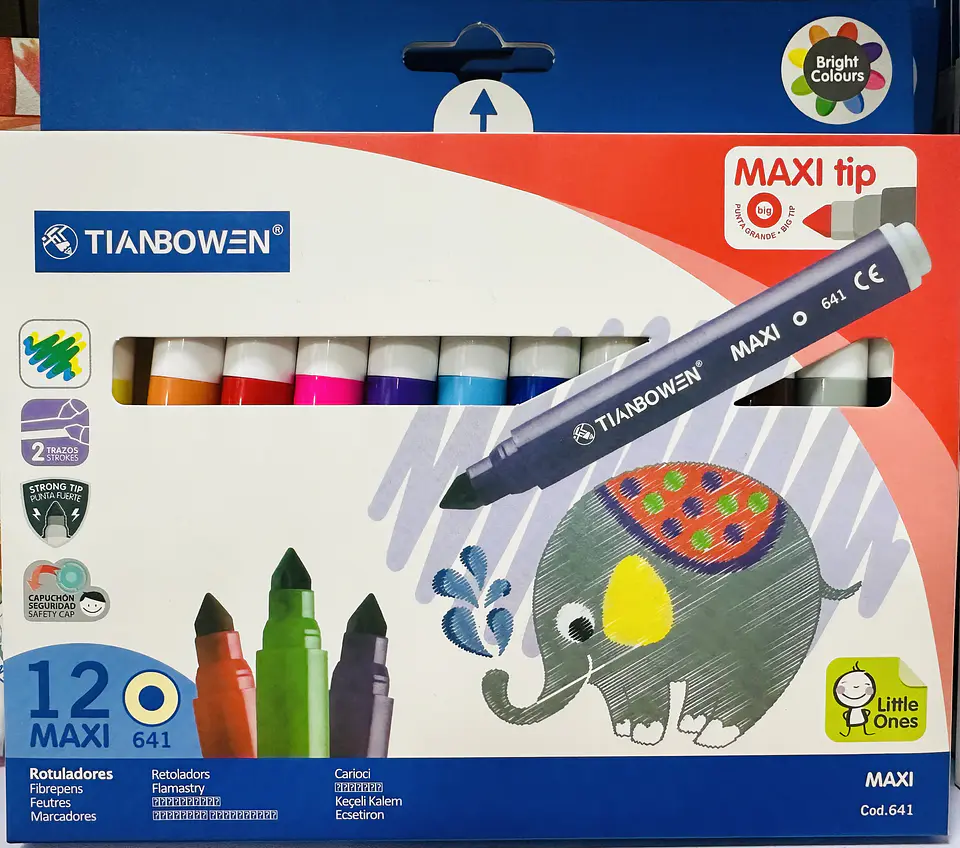 MARCADORES PUNTA CÓNICA JUMBO CAJITA 12UNDS 1