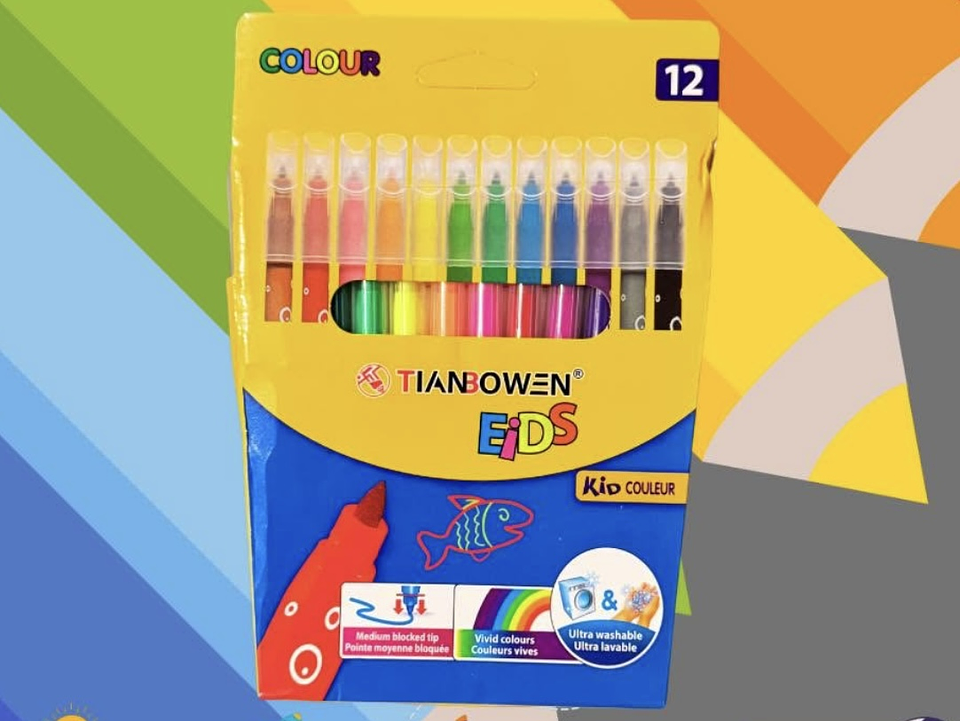 PLUMONES SCRIPTO LAVABLE TIANBOWEN CAJITA 12 COLORES 1