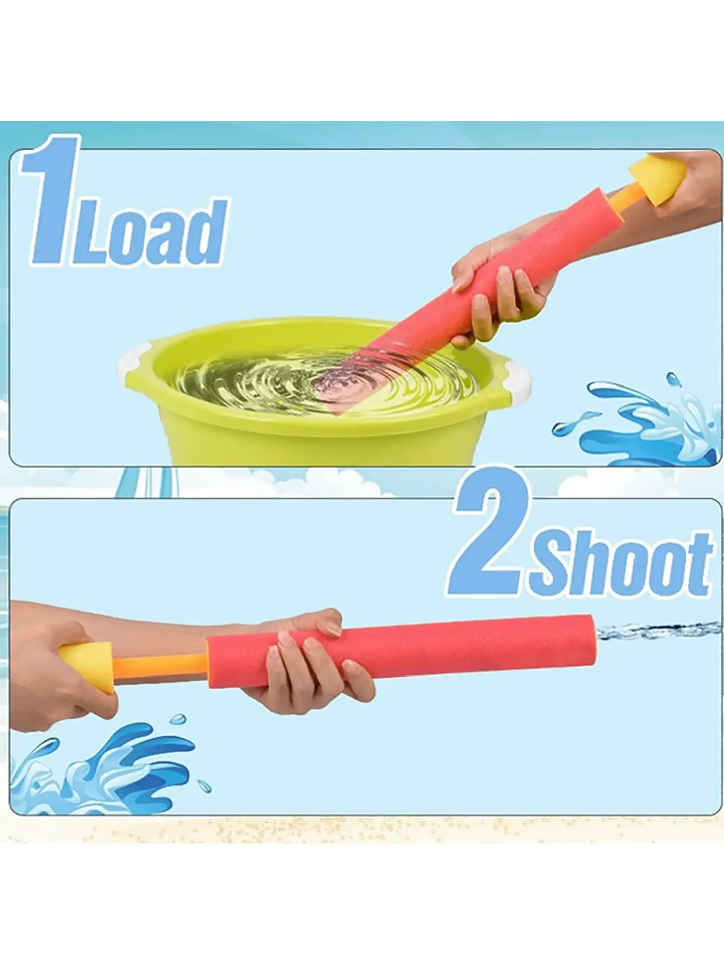 JUGUETE LANZA AGUA CON ESPUMA GRANDE 55CM 2