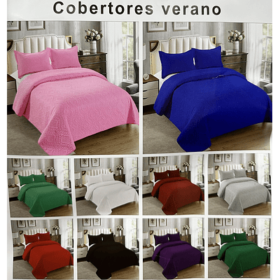 COBERTOR LISO DE VERANO 2 PLAZAS EN 10COLORES DIFERENTES