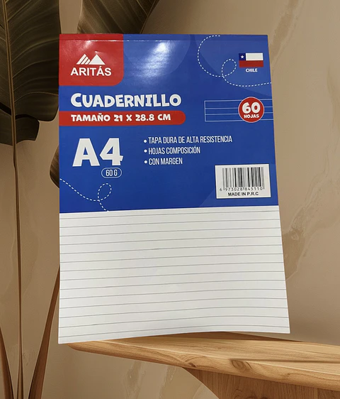 CUADERNILLO A4 RAYADO 60 HOJAS 60GR 