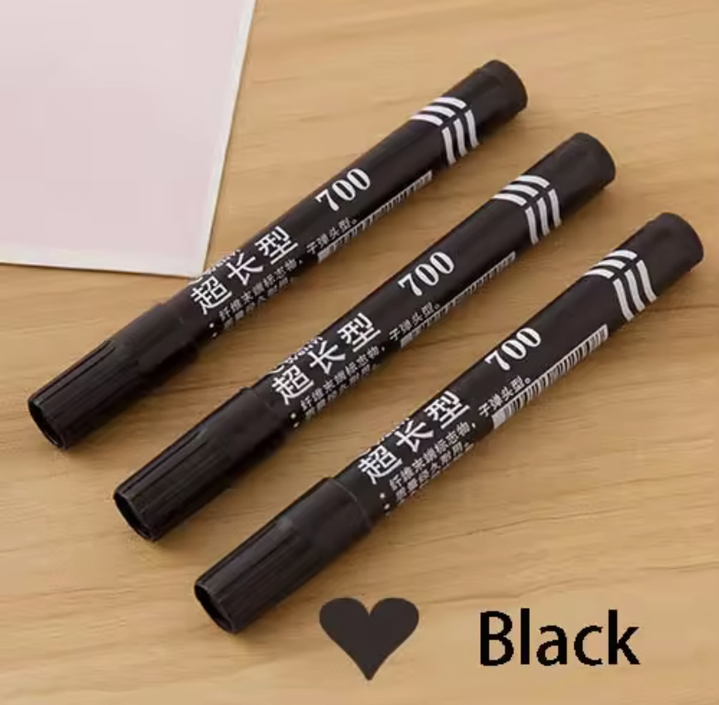 PLUMONES NEGROS GRUESOS PARA MARCAR CAJITA 8UNDS 2