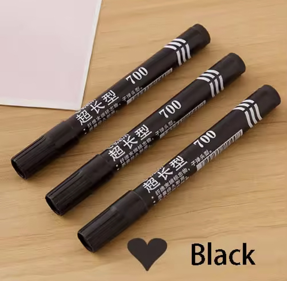 PLUMONES NEGROS GRUESOS PARA MARCAR CAJITA 8UNDS 2