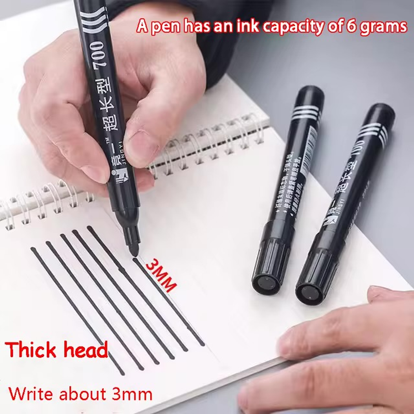 PLUMONES NEGROS GRUESOS PARA MARCAR CAJITA 8UNDS 3