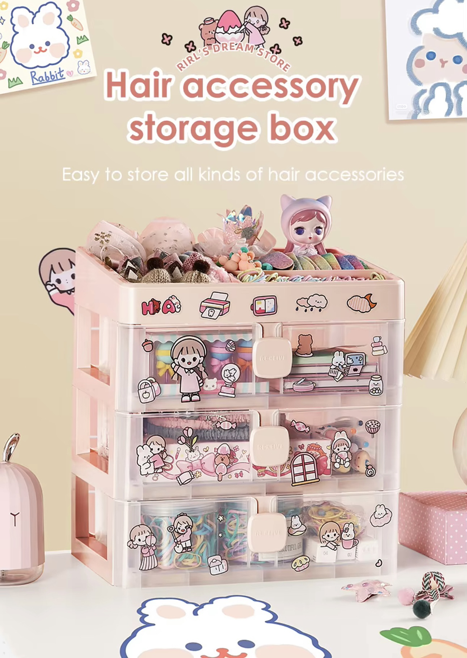 ORGANIZADOR DE 4 PISOS KAWAI 28x24x18CM 6