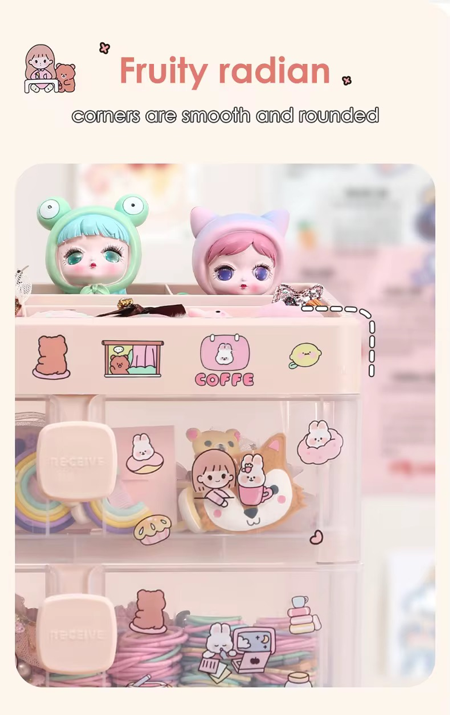 ORGANIZADOR DE 4 PISOS KAWAI 28x24x18CM 7