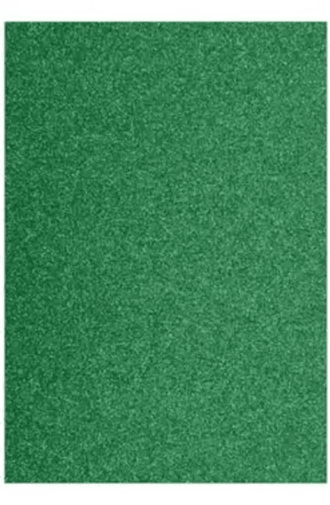 GOMA EVA VERDE GLITTER 60x40 PQT 10UNDS