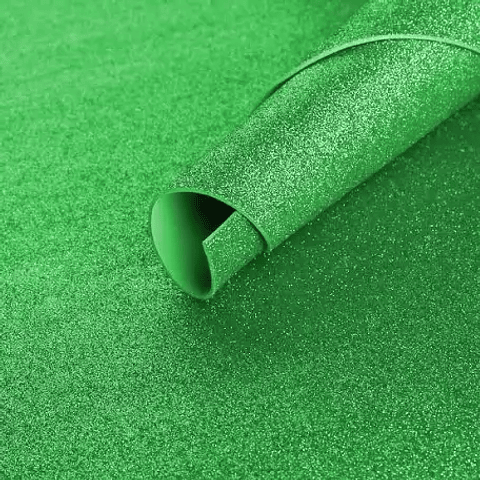 GOMA EVA VERDE GLITTER 60x40 PQT 10UNDS