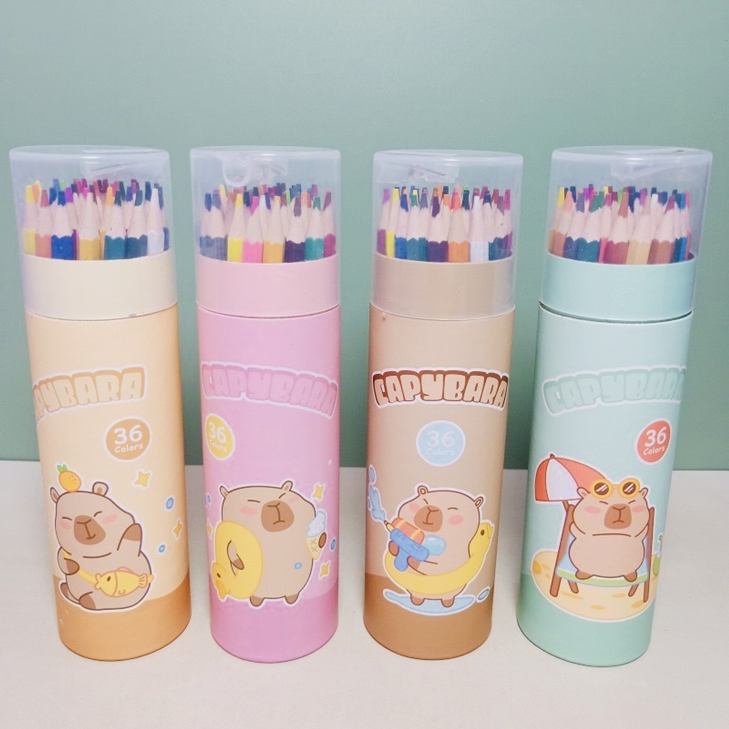 SET DE 36 COLORES CAPYBARA CON SACAPUNTAS 2