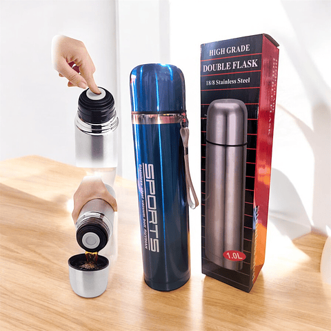 BOTELLA TERMO DE ACERO INOXIDABLE 1.0LITROS