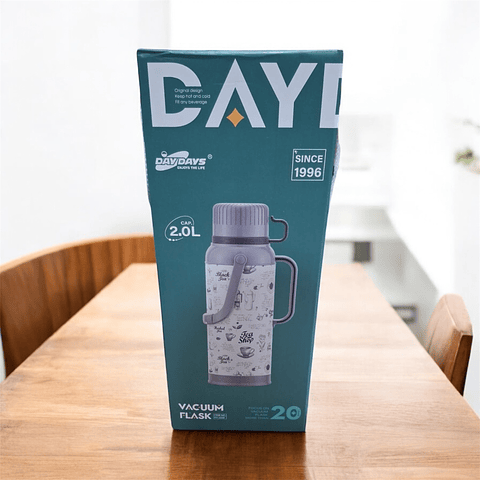 TERMO VACUUM FLASK DISEÑO 2.0LITROS DOBLE TAZA Y COLGANTE