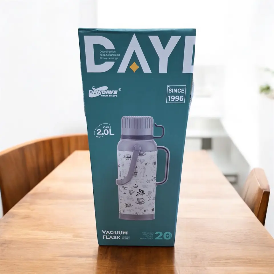 TERMO VACUUM FLASK DISEÑO 2.0LITROS DOBLE TAZA Y COLGANTE 1