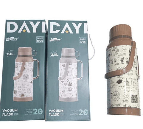 TERMO VACUUM FLASK DISEÑO 2.0LITROS DOBLE TAZA Y COLGANTE