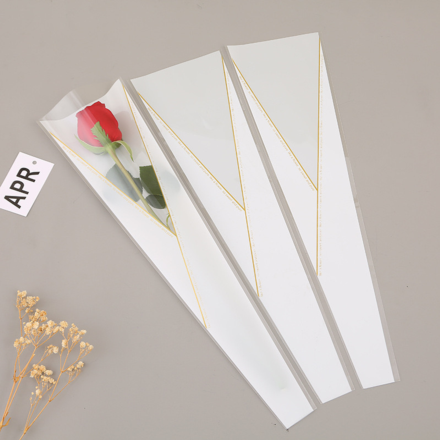 SOBRE PARA ROSAS CELOFAN PQT 50 SOBRES 45CM 5