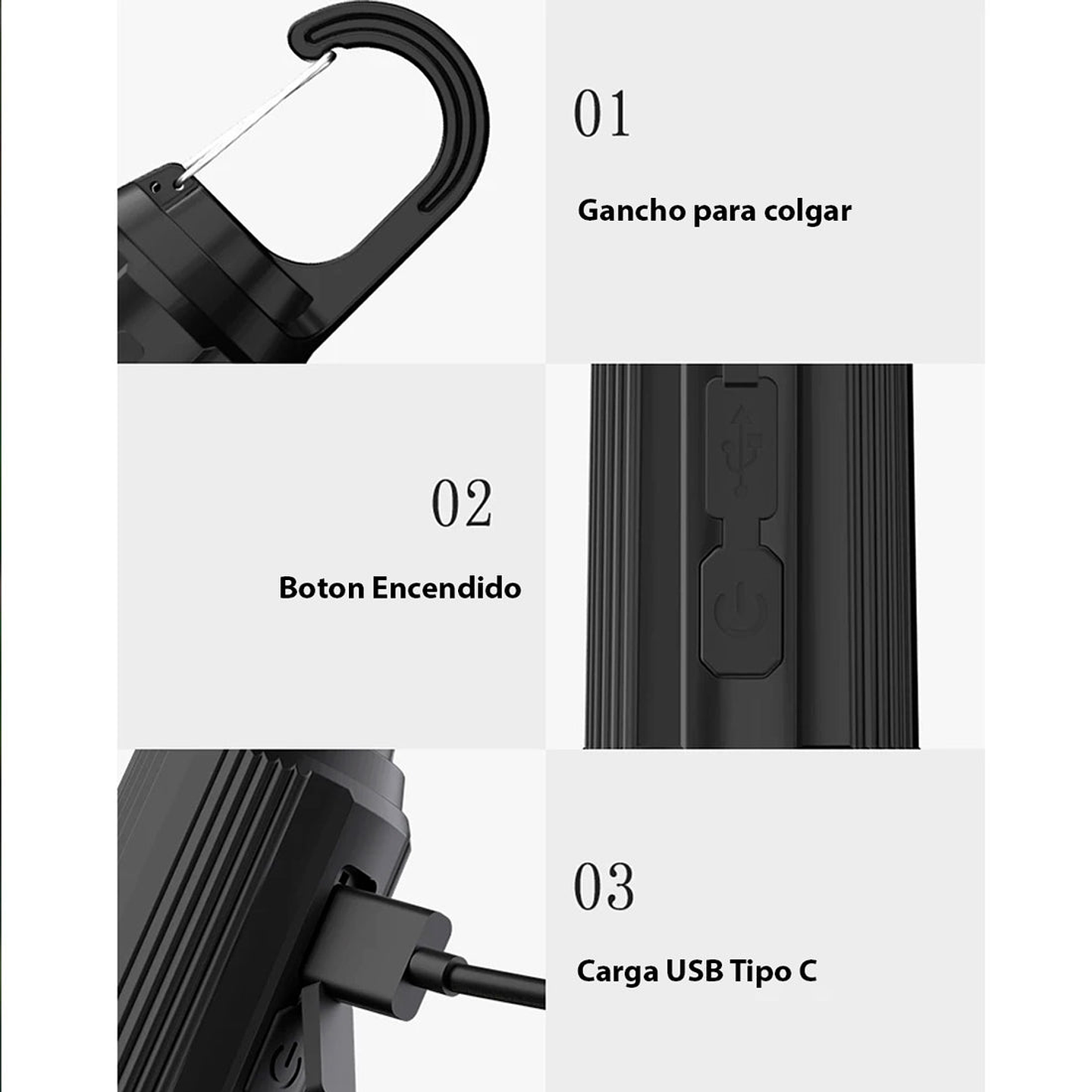 AMPOLLETA RECARGABLE USB CON COLGANTE  3