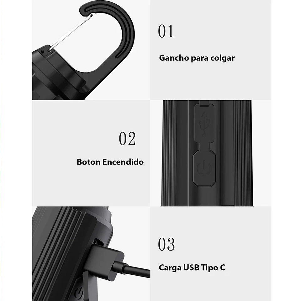 AMPOLLETA RECARGABLE USB CON COLGANTE  3