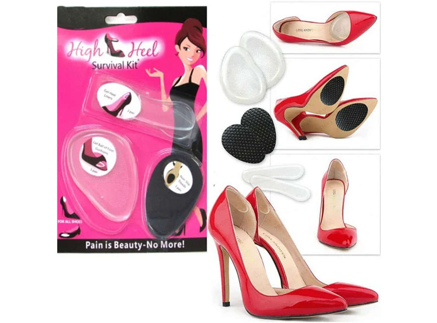 KIT 3 EN 1 PLANTILLAS DE GEL DE SILICONA PARA ZAPATOS DE TACÓN 1