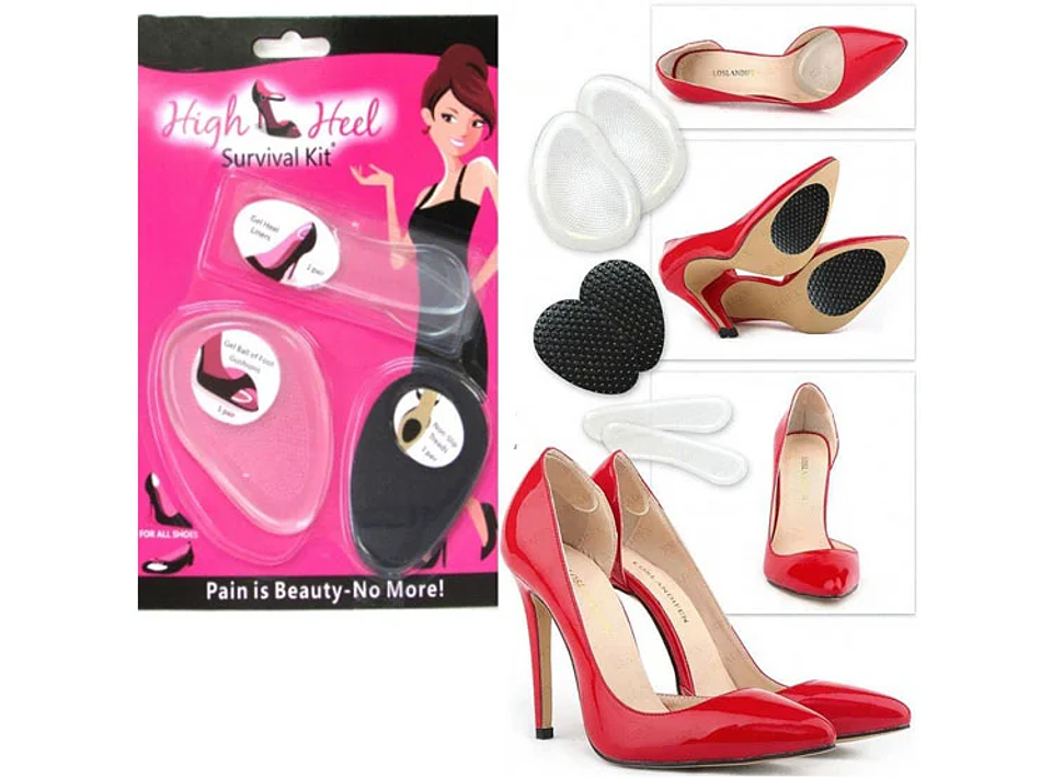 KIT 3 EN 1 PLANTILLAS DE GEL DE SILICONA PARA ZAPATOS DE TACÓN 1