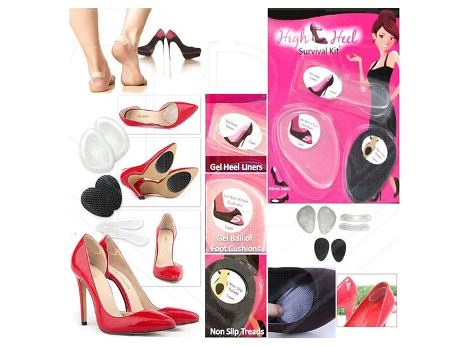 KIT 3 EN 1 PLANTILLAS DE GEL DE SILICONA PARA ZAPATOS DE TACÓN 4