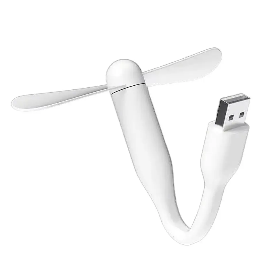 SET MINI VENTILADOR Y MINI LINTERNA USB + CABLE CARGADOR 4